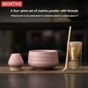 Pink Japanese Matcha Tea Set 8 Piece Matcha Powder Kit Matcha Bowl Set Whisk Accessoriesholder For Tea Lovers Tea-Making