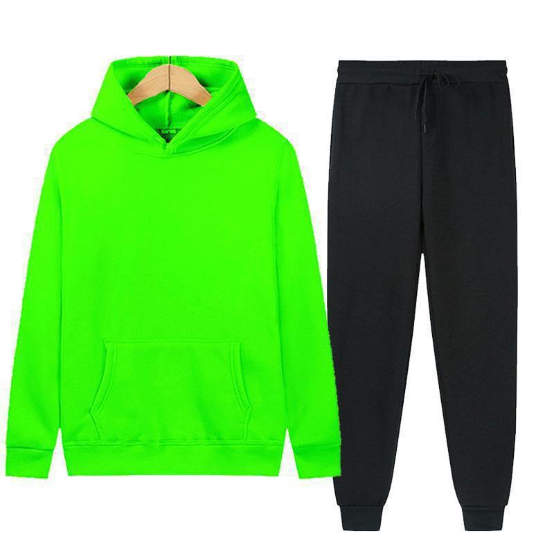 Men's Hooded Sweatsuit Set Thick Loose Pullover Tracksuit for Fall Winter Running Jogging