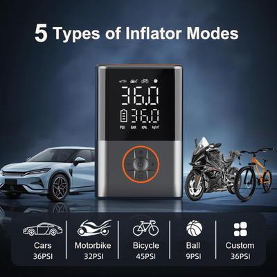 Tire Inflator Portable Compressor Cordless Bike With Digital Values Display, 150 PSI Car Tires With LED Lights For Cars, Motorcycles