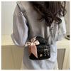 2025 Summer Mini Diamond-Pattern Crossbody Bag with Golden Ball Chain for Women