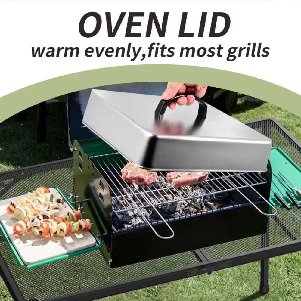 Stainless Steel Cheese Melting Dome S/M/L/XL Rectangular Basting Cover Sandwiches Making