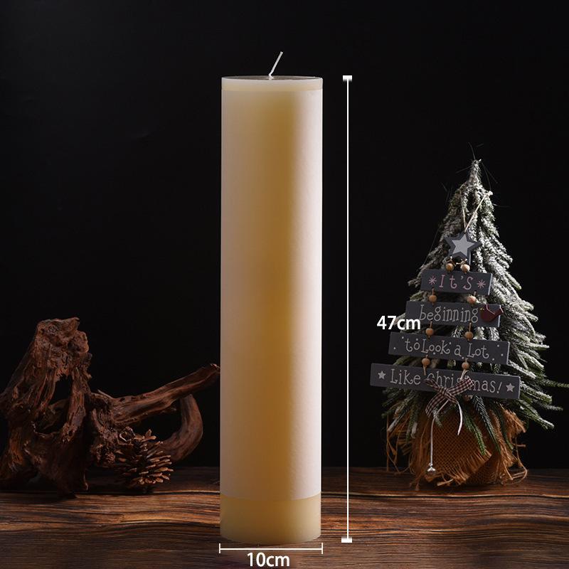 Classic Ivory Smokeless White Cylindrical Wedding Candles for Home and Restaurant Decor - Free Shipping