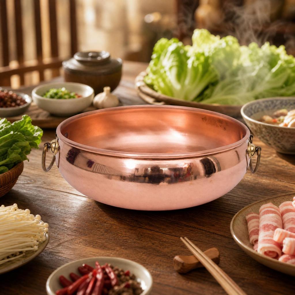 Pentola in Rame Interno Non Rivestito per Zuppa con Fondo Composito