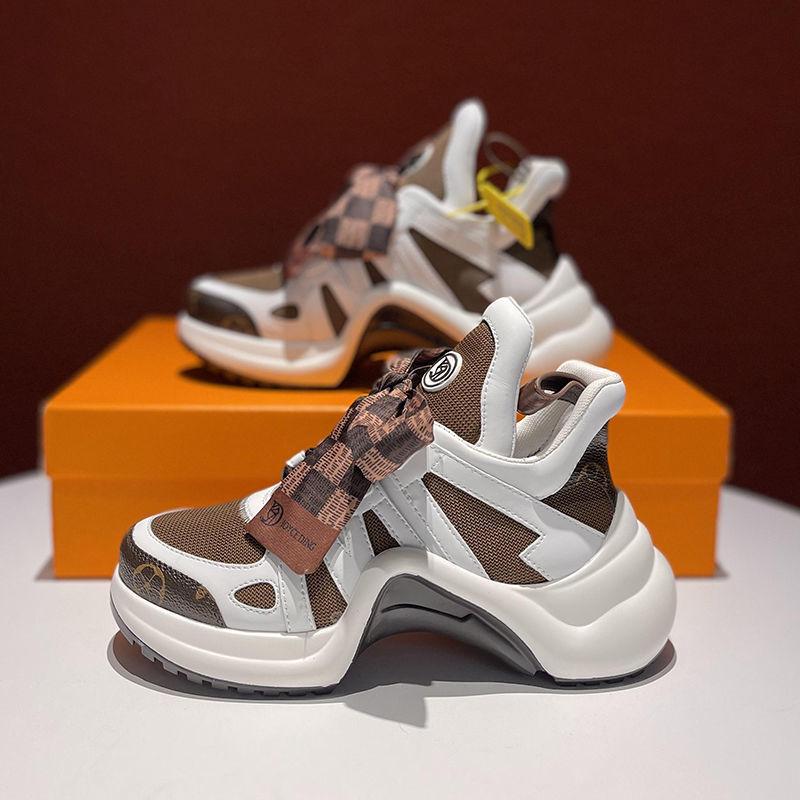 

2025 Fall European-Style Women s Arch-Bottom Height-Boosting Platform Sneakers 38