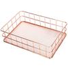 Rose Gold Desktop Organization Basket Iron Grid Wire Storage Organizer  Home Office