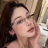 High Intelligence, Pure Desire, Borderless Glasses, Metal Plain Face, Women's Versatile Personality, Myopia Glasses Frame, European and American Trend
