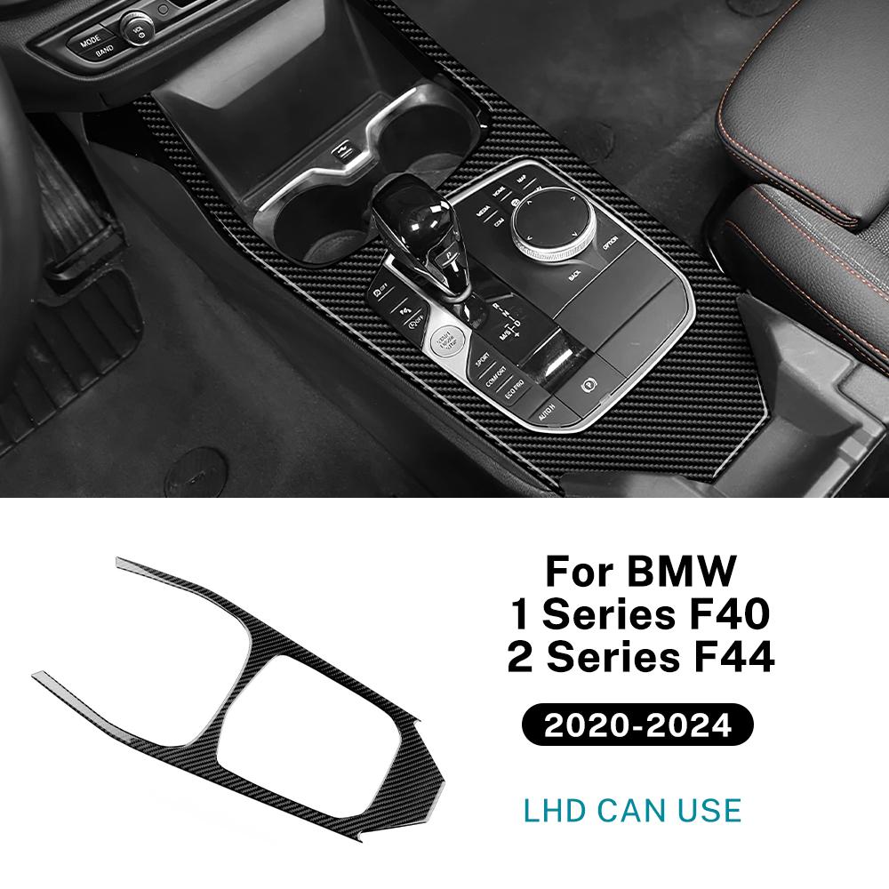 Pro BMW řady 1 a 2 F40 F44 2020-2023 z měkkého uhlíkového vlákna, rámeček ovládacího panelu auta, dekorace, samolepka, autodoplňky