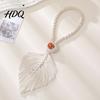 Rental Friendly Curtain Accessory Braided Leaf Tieback Boho Cotton Rope Holder Fringe