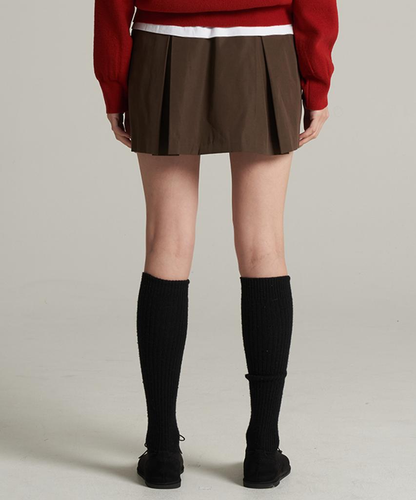 Agent Pick Agp Pleated Mini Skirt Brown