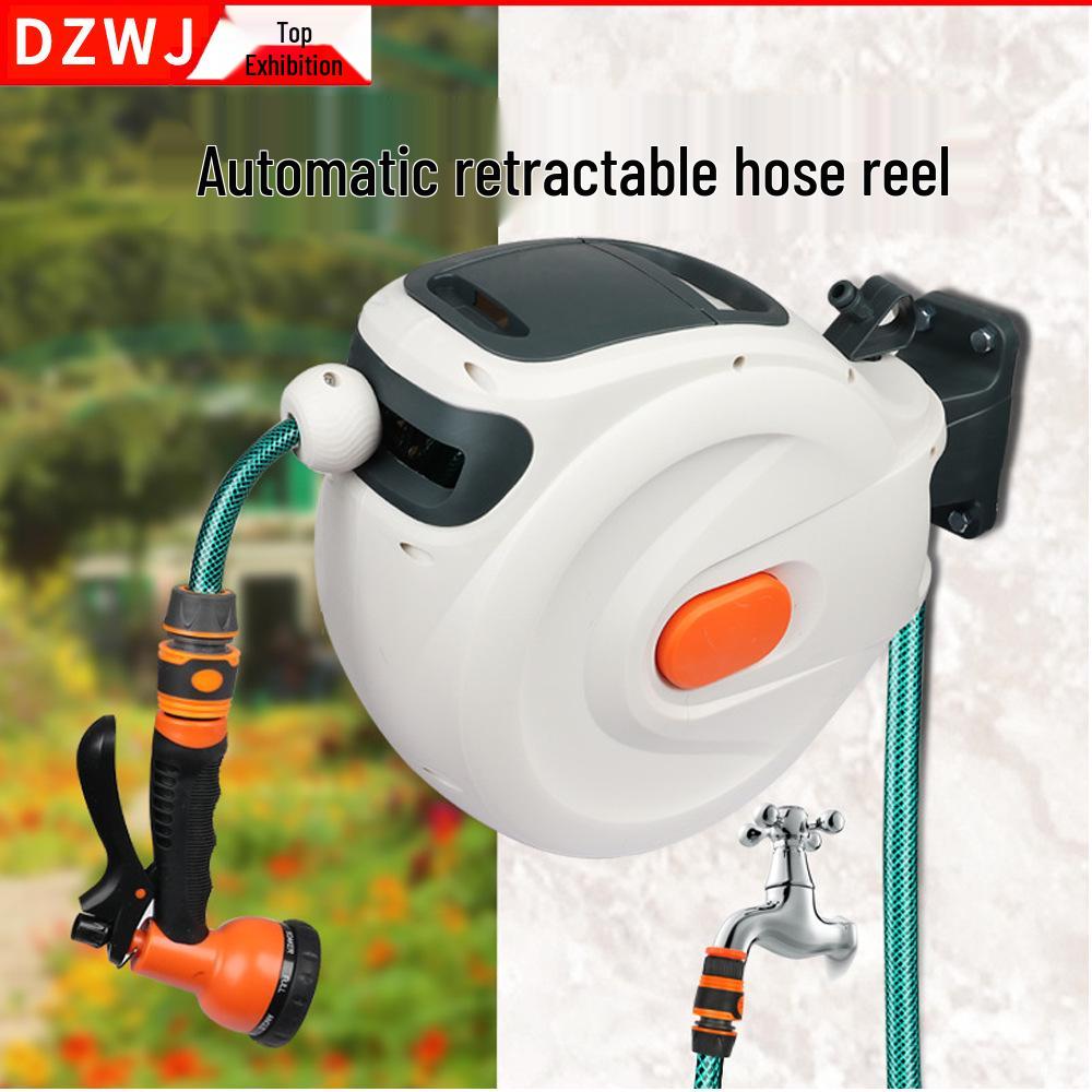 Courtyard Automatic Retractable Hose Reel & Collector for Car Washing and Gardening