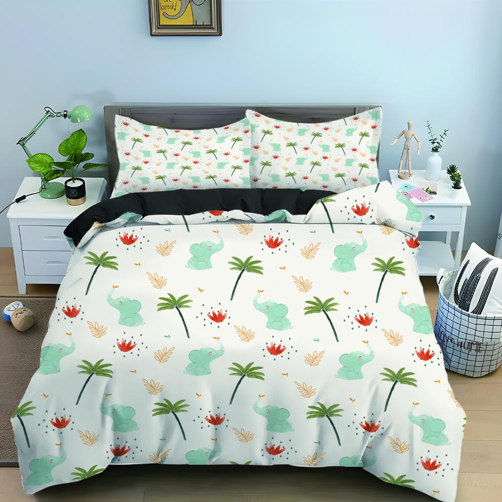 Love Heart Pattern King Queen Duvet Cover Women Heart-shaped Print Bedding Set Red Black Quilt Cover Polyester Comforter Cover