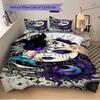 3pcs Anime Cartoon Design Moon and Stars Bedding Set - Includes One Quilt Cover and Two Pillowcases (No Core) - Perfect for Bedroom and Guest Room Dec