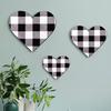 3 Pcs Wooden Heart Wall Decor Vintage Heart Shaped Wall Sign Rustic Hanging Love Plaque for Kitchen Bedroom Bathroom Living Room Farmhouse Decor