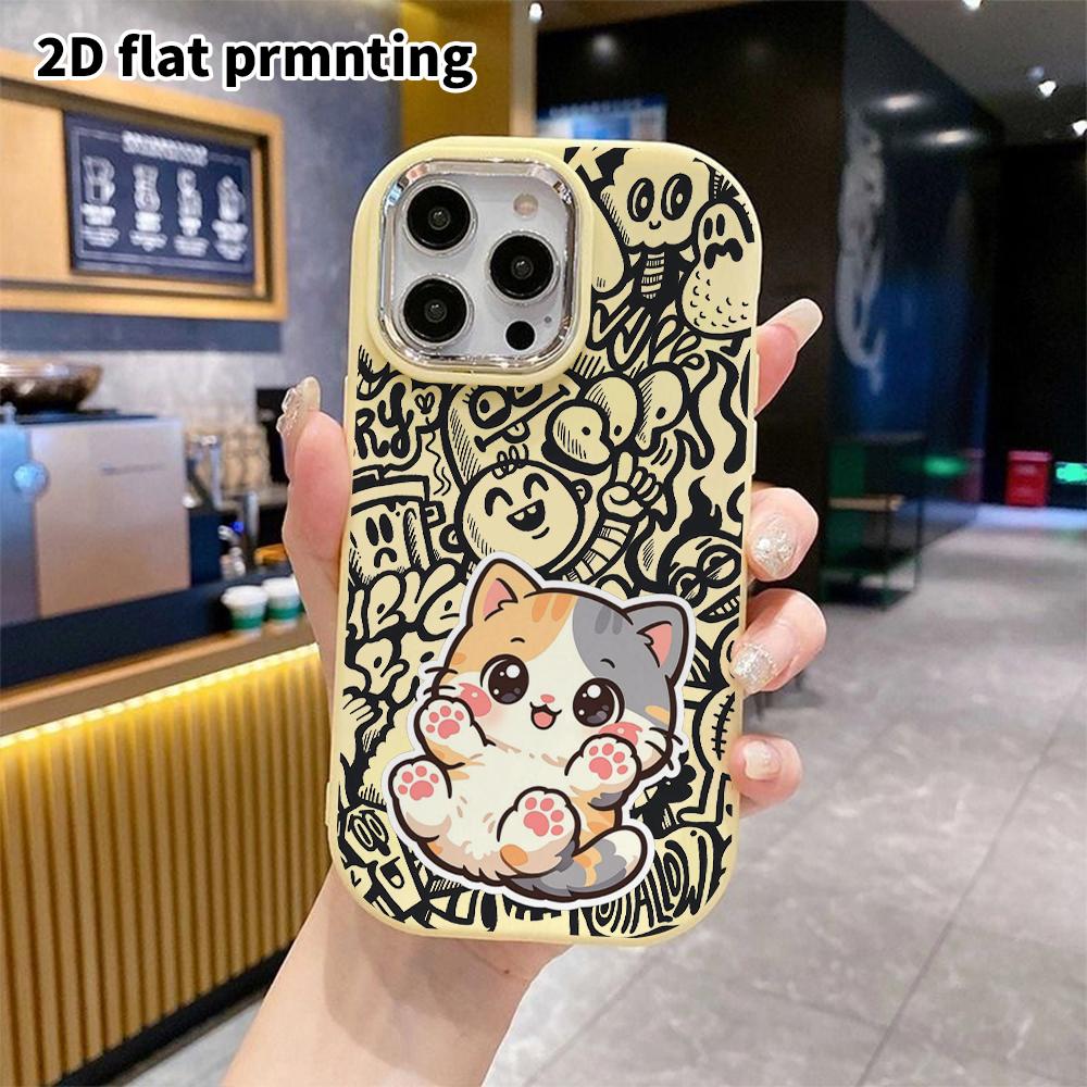 Phone Case: 2D Flat Design Suitable for iPhone 18 17 16 15 14 13 Pro Protective Case, Couple Style, Black Cat, Christmas and Halloween Gift ...