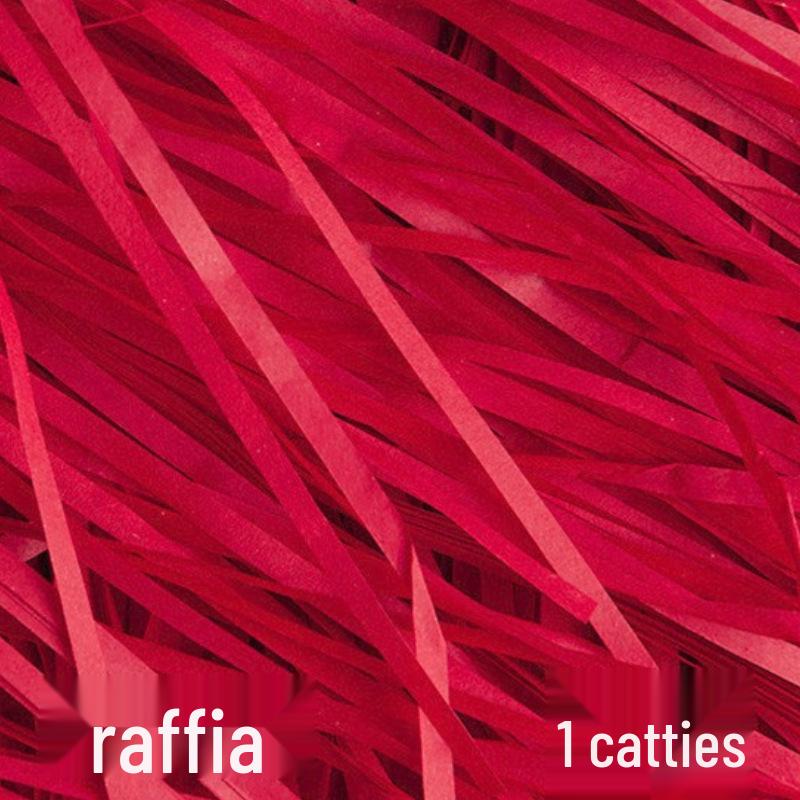 

Red Chinese Wedding & Engagement Souvenir Candy Box with Raffia Grass - Single Piece Festive Red [Premium]