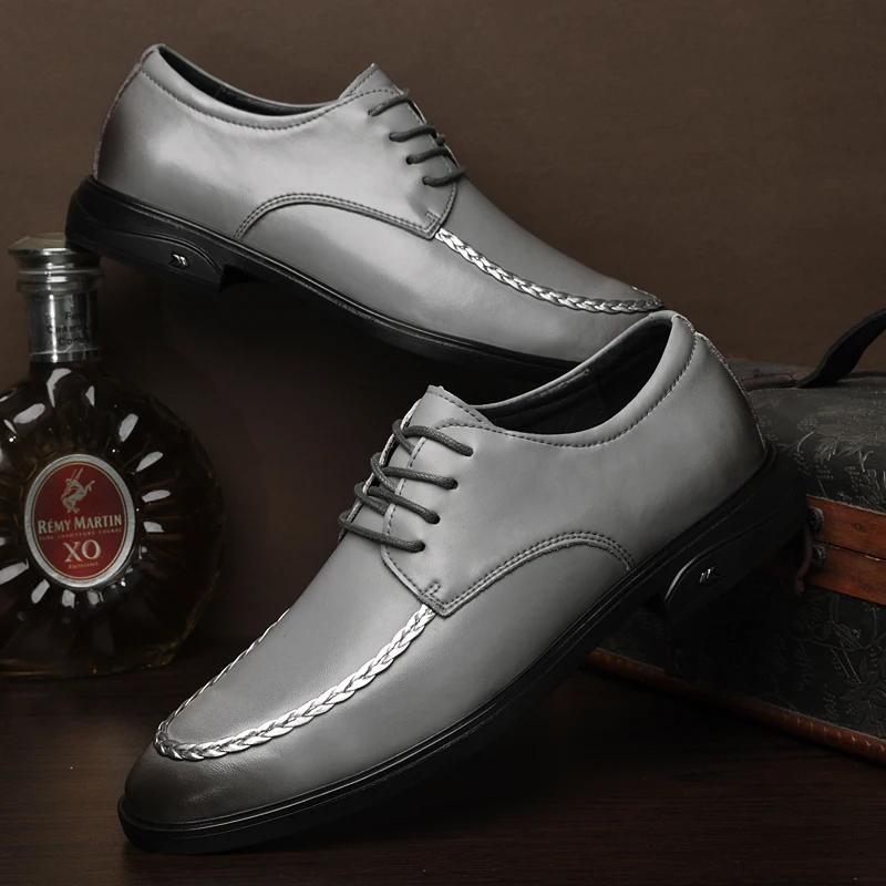Genuine Leather Men Casual Shoes British Oxford Men's Classic Business Dress Shoes Man Luxury Brand Sneakers Shoes for Men