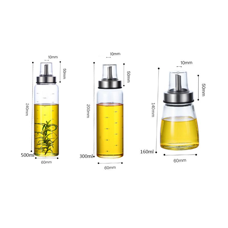 YOMDID Durable High Borosilicate Glass Oil Bottle Soy Sauce Jar Vinegar Pot Leak-Proof Seasoning Storage Bottle Kitchen Gadgets