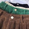 Autumn/Winter 2023 Women's High-Waisted Corduroy A-Line Shorts - Versatile, Loose Fit, Retro Casual Style.