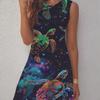 Summer Ladies 3D Printed Sleeveless Dress Fashion Versatile Breathable Trend Casual