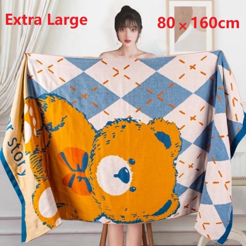 Large Gauze Towel, Thick And High-Quality Fabric (80*160Cm), 4-Layer Woven Towel, Good Water Absorption Excellent Breathability