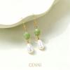 Jade Hanfu Pearl Earrings - Retro Autumn/Winter High-End Light Luxury Dangles with Unique Design