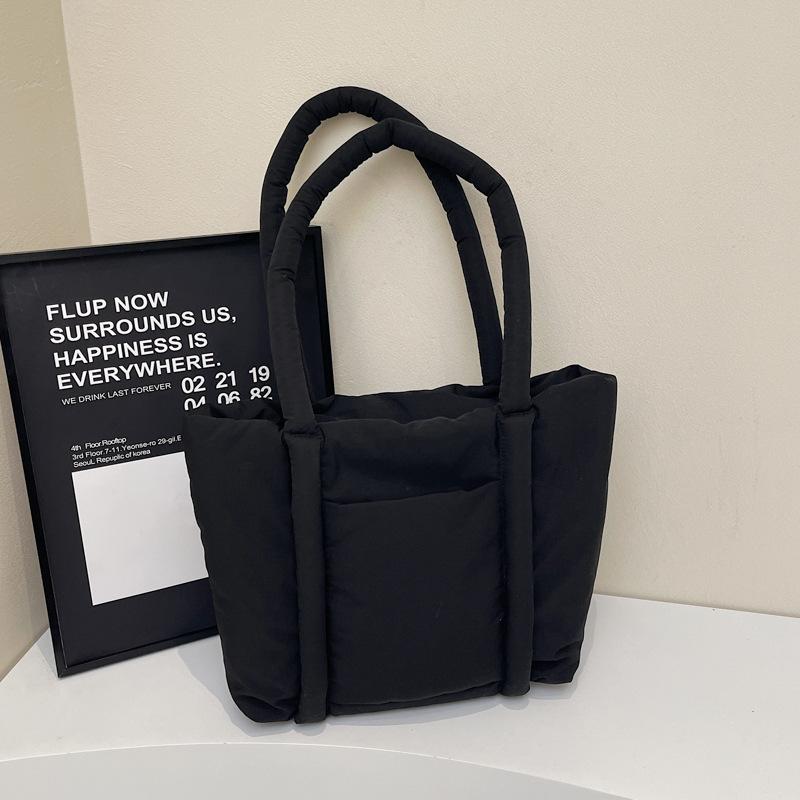 

New daily commuter tote bag large-capacity female student class bag casual versatile underarm shoulder bag чёрный