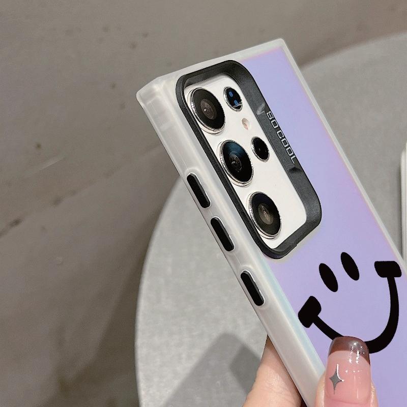 Smile Patterned Anti-drop Phone Case For Samsung S24 S23 A55 A35 Xiaomi Redmi 13C Poco C65 iPhone Huawei Honor 90 Shockproof Protective Bumper Cover
