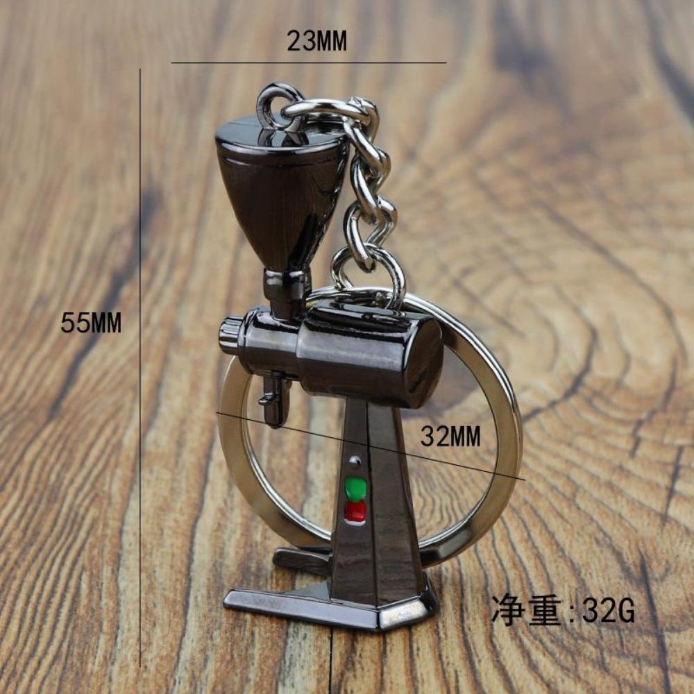 3D Mini Legierung Metall Kaffeeausrüstung Schlüsselanhänger Moka Kanne Kaffeetasse Eimer Schlüsselanhänger Café Geschenk für Kaffeeliebhaber Schlüsselanhänger Anhänger