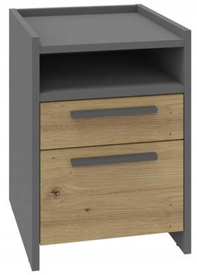 Altivo 1Sw1Sno Bedside Table, Artisan Oak-Anthracite, 1 High Drawer, 1 Low Drawer