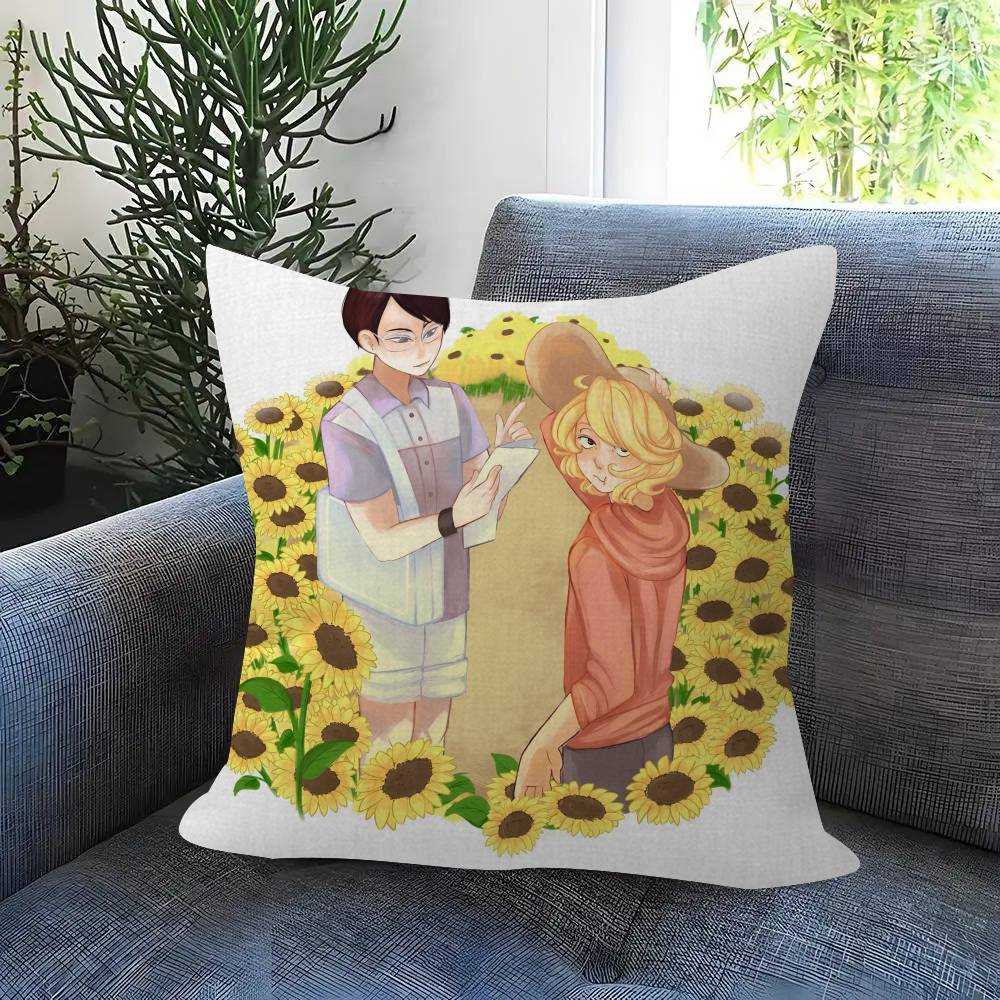 Anime Doukyuusei Rihito Sajo Hikaru Kusakabe Cushion Cover Inches Farmhouse Decor Home Throw Pillow Covers For Couch Decorations