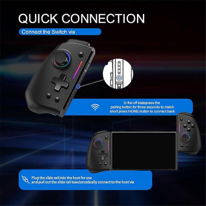 LINYUVO For Nintendo Switch Switch Lite Switch OLED Joy-Con Wireless Controller with RGB Backlit and