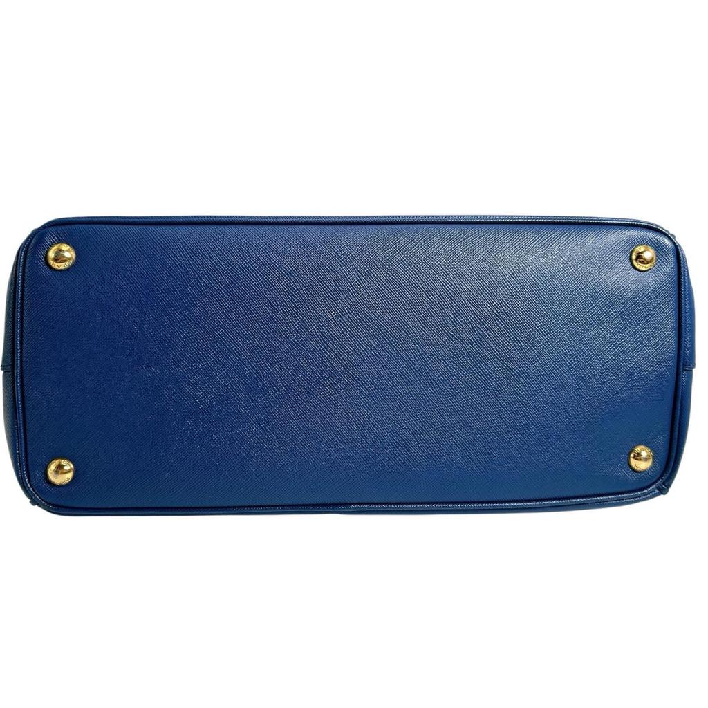 PRADA Sapphiano Galleria Handbag leather blue Women 1BA786 Used