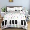 Piano Pattern Duvet Cover Musical Symbols Comforter Cover Bedding Set Modern Personality Full Queen King Size Bedclothes