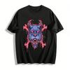 Angry Purple Panther Print Streetwear Casual Short Sleeve T-Shirt Pure Cotton T-shirt
