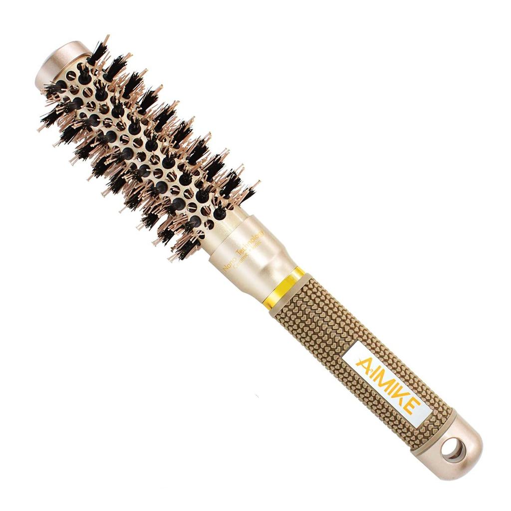 Lockiges Haar-Styling-Zylinderkamm, Salon, flauschiger Haarkamm, Gold-Keramik-Luft-Aluminiumrohr, thermisches Schwein, Koteletten, Rollkamm