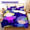 PlanetDBenHolly Muster Bettwäsche Steppdecke Set Bettbezug Kissenbezug Heimdekoration Geburtstagsgeschenk (1 Bettbezug + 2 Kissenbezüge, ohne Füllung)