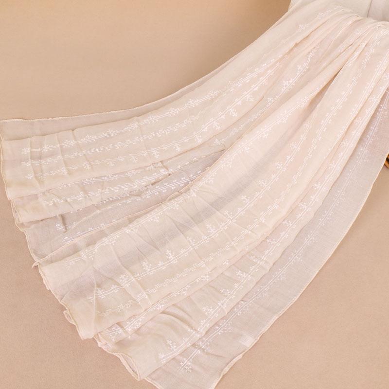 Cotton foam printed women's long scarf, monochrome cotton yarn popular scarf shawl