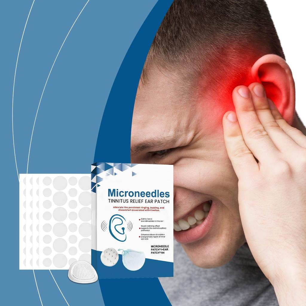 Úleva od tinnitu pro zvonění v uších, Náplasti na tinnitus, Přírodní bylinná formulace Náplasti na úlevu od tinnitu MIKROJEHLIČKOVÁ NÁPLAST*1+UŠNÍ NÁPLAST*144