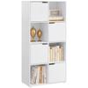 WOLTU Bookshelf Shelf, Storage Furniture, 8 Storage Cubes, 4 Doors, In Engineered Wood, 60x30x120cm, White W0ATT0296