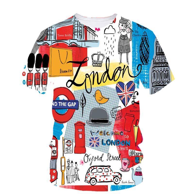 

Англия Смешная футболка с 3D-принтом Летняя мода Круглый вырез Короткий рукав Оверсайз Харадзюку Уличная одежда Мужские и женские Унисекс футболки 6XL