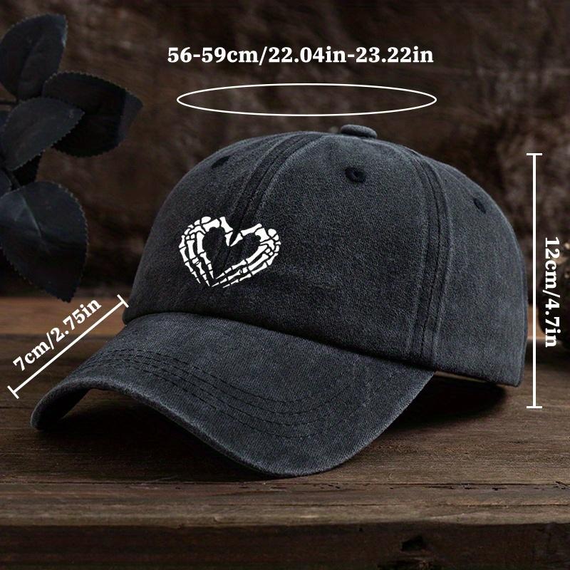 Heart-shaped Skull Hand-printed Baseball Hat Unisex Outdoor Fashion Versatile Peaked Cap Trend