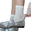 Summer Lightweight Children's Cool-feeling Mulberry Silk Pile Socks, Flowered Mid-calf Socks, Simple Dark-patterned Women's Socks, Boneless