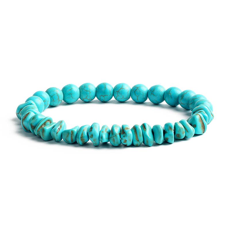 Bohemian Turquoises Beads Bracelets for Women Reiki Nature Stone Cube Cylinder Irregular Bracelets Healing Healthcare Jewelry
