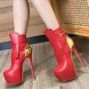 Plus 35-45 Fashion Extreme Platform Boots Women Winter Fashion Round Toe Thin Heels Belt Buckle Woman Botas De Mujer