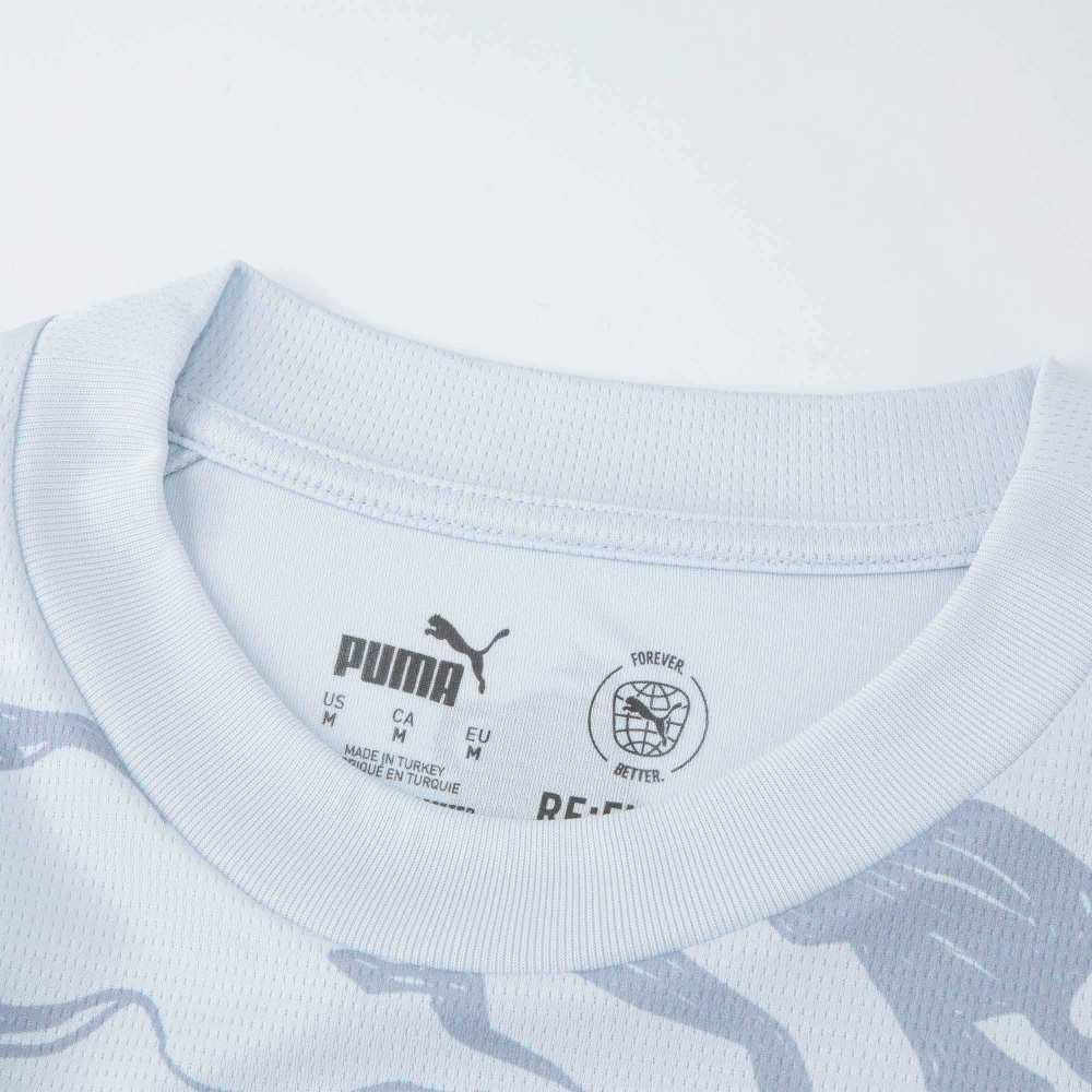 PUMA New Spring Collection Letter Design Sports Casual Round Neck Short Sleeve T-Shirt Women Tops Silver Light-Gray 778586-20
