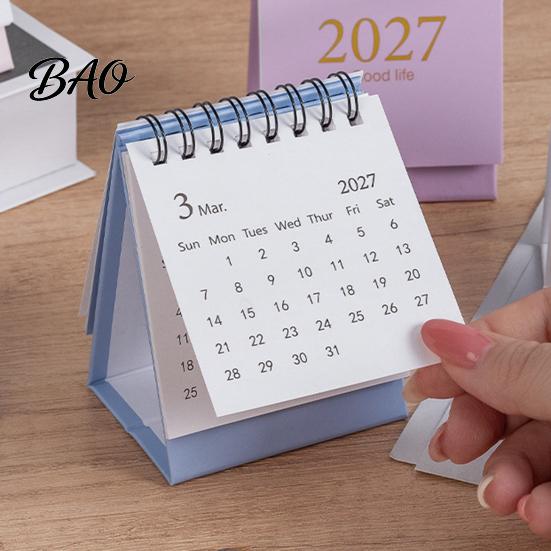 Akademisk År Skrivebordsplanlægger 2027-2028 Mini Stående Flip Skrivebordskalender, 18 Måneder fra Jan. Sødt kontorartikler til 2027 til Juni. 2028, Lommeformat