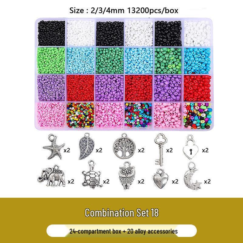 Kit DIY Colier și Brățară Mărgele de Sticlă Colorate (24 de Culori) cu Închizătoare Tip Homar