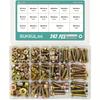 242pcs Grade 8.8 M5 M6 M8 Flanged Bolts and Nuts Kit, Metric Flanged Hex Screws Nuts Includes 14 Most Common Sizes