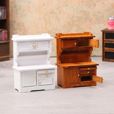 1/12 Dollhouse Mini Sideboard Bookcase Model Doll Home Miniature Kitchen Furniture Decor Toy Doll House Living Scene Accessories