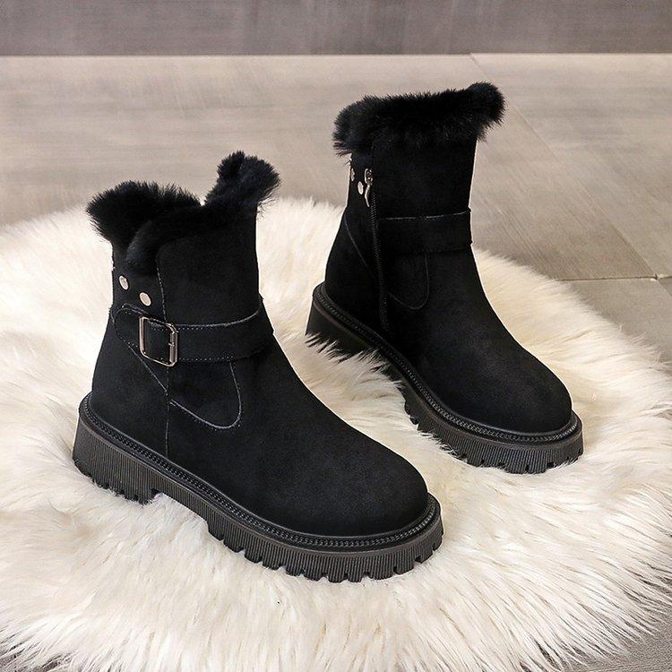 Soft leather version · Short boots Non-slip large cotton shoes High-top women's winter velvet women's shoes Thickened warm snow boots